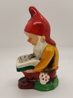 Vintage 50s Rb Japan Elf Gnome Reading  Book Sitting W  Mushroom 6  Ceramic Xmas