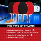 Ping Pong Paddle Set Table Tennis Set W  4 Rackets   8 Balls Retractable Net