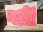 House-mouse Designs Wooden Rubber Stamp Gone Fishin 1992 Stampabilities Vintage 