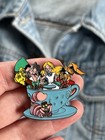 Alice In Wonderland - Large Disney Teapot Silver Plated Enamel Pin