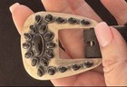 Sterling Silver Belt Buckle Set Black Onyx Western Native American