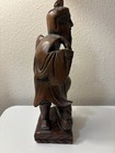 Antique Vintage Hand Carved Wood Wooden Asian Chinese Figurine Statue Old Man