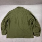 Vintage Military Shirt Mens Medium Green Wool Cropped Short 50s Korean War Era