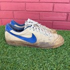 Vtg 70s Nike Tennis Shoes Canvas Tan Blue Swoosh Mens Size 9 Blue Swoosh Flaws