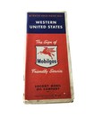 1950   s Vintage Mobilgas Western Us Miracle Fold Road Map Mobil Rand Mcnally