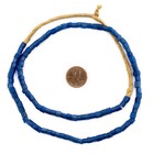 Old Faceted Russian Blue Glass Trade Beads 5mm Ghana African Large Hole Handmade