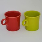 Fiesta Ring Handle Mugs Scarlet Red Lemongrass Green 10 Oz Set Of 2