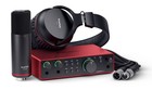 Focusrite Scarlett 2i2 Studio 4th Gen Recording Interface headphones mic stand