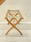 Vintage Scheibe Wooden Folding Luggage Suitcase Rack Hotel Stand Tapestry Straps