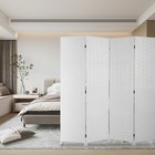 4panels Room Divider wood Mesh Woven Design Folding Portable Room Screen Divider