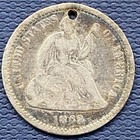 Love Token    m    On 1862 Seated Liberty Half Dime  54067