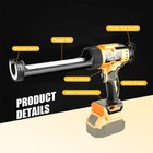 Electric Cordless Caulking Gun Glass Mastic Sealant Gun For Dewalt 20v Battery