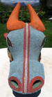 Bamileke Beaded Buffalo Crest Mask 58 Cm African Art