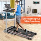 2 5hp Folding Treadmill Machine With Adjustable Desk  Running Pad Machine U s a