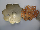 Vintage Womens Belt Y2k Concho Floral Silver Tone Disc Buckle Brown Leather Belt