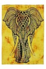 Indian Wall Decor Tapestry Yellow Elephant Cotton Bohemian Wall Hanging New Us
