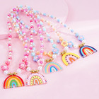 3 Sets Princess Jewelry For Little Girls  Colorful Rainbow Kids Necklace