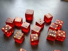 Lot Of 23 Vintage Red Dice Bakelite  Look