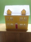 Vtg Micro Miniature Dollhouse Building House Plastic Tiny Toy Yellow   White