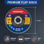 Workpro 10pcs 60grits Flap Disc 4-1 2  X 7 8  T29 Zirconia Abrasive Sanding Disc
