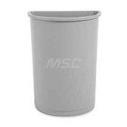 Rubbermaid 21 Gal Gray Half-round Trash Can Polyethylene  28  High X 21  Long   