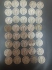 Standing Liberty Silver Quarters Full Roll Of 40 Coins Dates Rims On Most