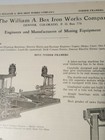 1923 Paper Ad William Box Iron Works Denver Colorado Timber Framing Machines