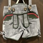 Vintage 1960 s Octoberfest Suede Lederhosen Leather Shorts With Suspenders Child