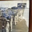 Vintage 1950s Us Navy Pearl Harbor Naval Base Main Gate Framed Photo 14 x11 