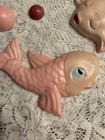 Vintage Pair Fish Pink Blue   Heart Shape Bubbles Bathroom Wall Plaques