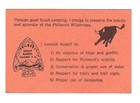 Philmont Scout Ranch    Philmont Wilderness Pledge Card   Unused   Front   Back