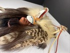 Spirit Mask Cindy Jo Popejoy Signed  Antlers Indian Feathers Bells Fur Bird