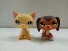 2pcs lot Littlest Pet Shop Lps Dog Cat  675 339 Animals Figure Toys