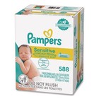 Pampers Sensitive Baby Wipes  1-ply  6 7x7  Unscented  White  84 pack  7 carton