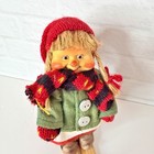 Bebe Norway Handcrafted Doll On Skis Figure Sweater Scarf 6    Figurine