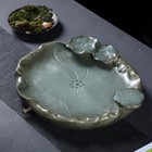 Fast Shipment Crude Pottery Tea Tray Lotus Carved Design Chinese Tea Plate New