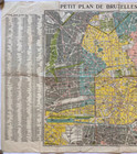 Original Vintage Map Brussels - Belgium - Petit Plan De Bruxelles - 1920s