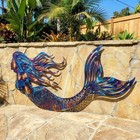 Mermaid Fire Roasted Metal Wall Art  Ocean Beach Metal Sign Decor