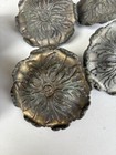 6 Lot 12 Vintage  Large Leaves Rosette Metal Curtain Drape Tiebacks Metal P5041