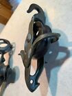 Antique Vintage Cast Iron Barn Pulleys Industrial Steampunk  2 Pulleys  Pat 1890