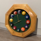 Billiard Ball Pool Hall Clock 12x12 Man Cave Works Battery Op  Young Town Quartz