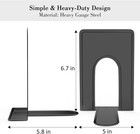 Heavy Duty Metal Bookends Set 4 Pack Black Book Supports For Shelves Office
