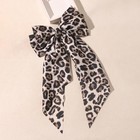 Hair Bows For Women Big Bow Hair Clips With Long Tail Hair Ribbon Satin Leopa   