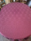 Christmas Holiday Style Rich Red Tablecloth Damask Pattern Square Edged 
