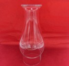 Vtg Beaded Top Glass Oil Hurricane Lamp Chimney Globe Shade 8 5  High 3  Base 