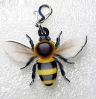 Honey Bee Double-sided Flat Acrylic Purse Charm Zipper Pull Jewelry