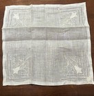Box Set Of New Linen Ladies Hanky   s White On White Embroidered Cut Work  2 