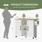 42  Rolling Kitchen Island Cart W drop Leaf open Shelves mobile Storage Cabinet
