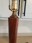 Vintage Mcm Mid Century Mod Danish Teak Wood Table Lamp - Pair