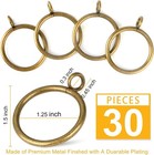Antique Brass Curtain Rings With Eyelets For 1 1 4  Rods - Set Of 30
